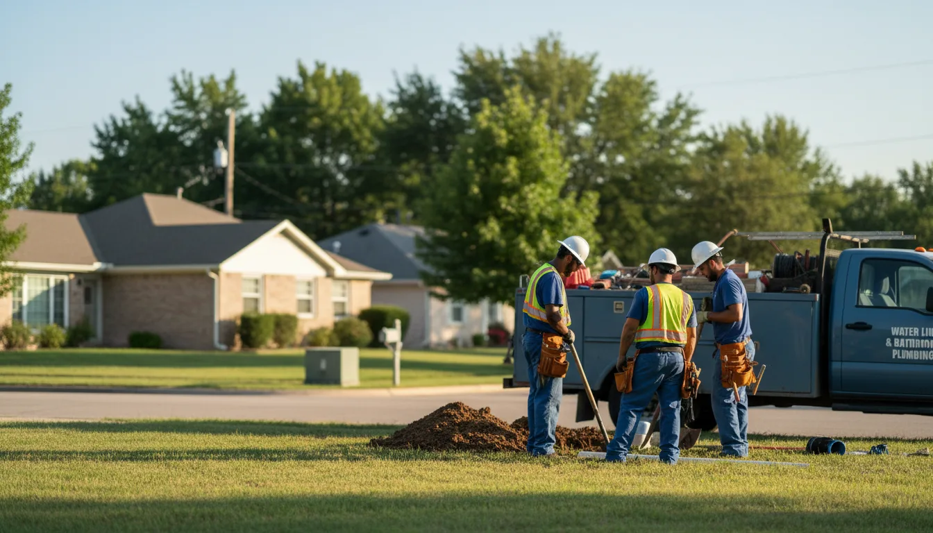 Residential water line and bathroom plumbing service in Haslet, TX